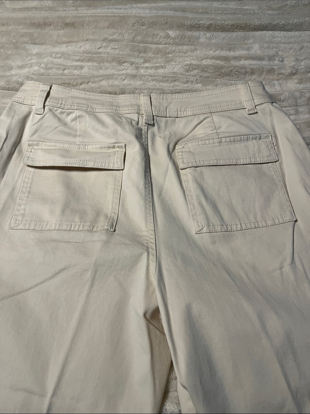 A.new day High Rise Tapered Leg Cream Chinos Pants 12 - Picture 6 of 8